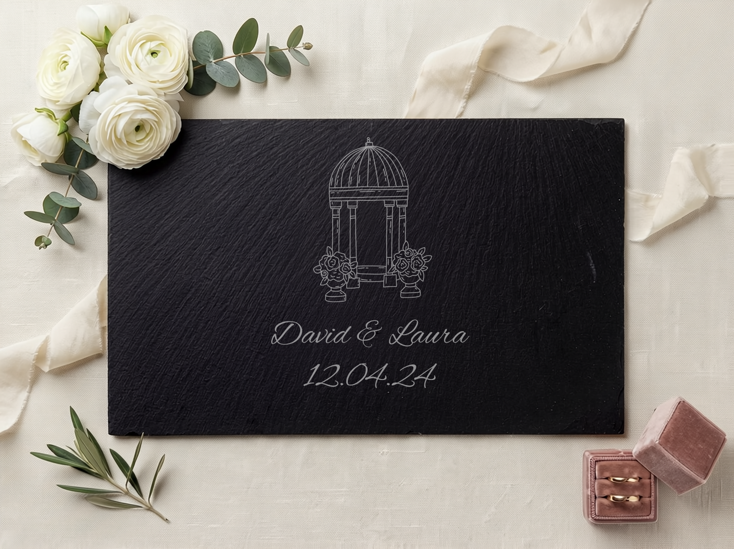 Personalised Slate Board - Wedding Ceremony Design – 30x20cm