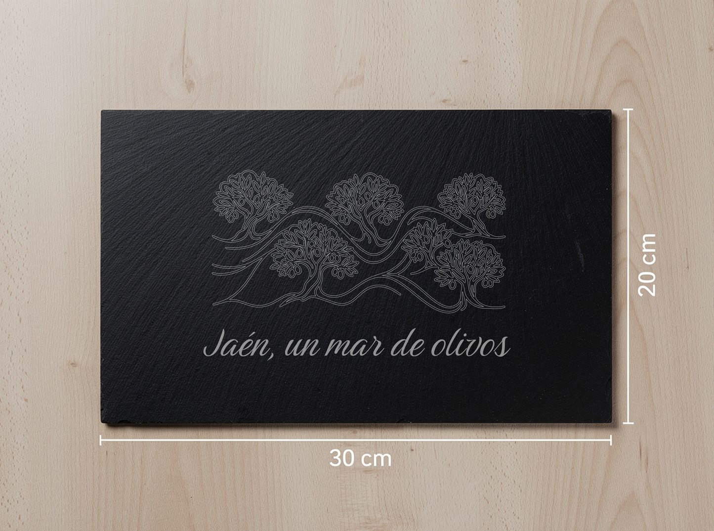 Engraved Slate Board – Jaén – Mar de Olivos – 30x20cm